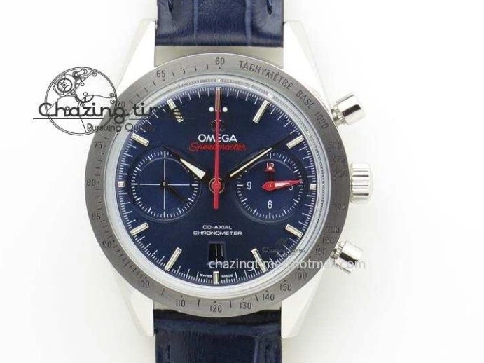 0317 Unique Planet Ocean 45mm Real Ceramic Blue BP-Maker Best Edition Black Dial On Nylon Rubber Strap A 8184